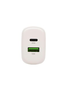   HOME SA20PPS USB hálózati gyorstöltő, 20 Watt, 2in1: USB-A + USB-C aljzat, QC + PD + PPS gyorstöltés, GaN technológia