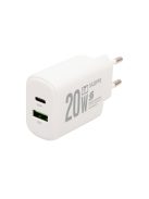 HOME SA20PPS USB hálózati gyorstöltő, 20 Watt, 2in1: USB-A + USB-C aljzat, QC + PD + PPS gyorstöltés, GaN technológia