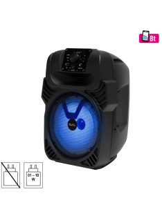   SAL PAR20BTC party hangdoboz, 2-utas hangrendszer, bass-reflex mélysugárzó, Bluetooth, FM rádió, digitális kijelző, LED fényeffekt