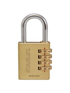   STANLEY S742-053 rézlakat, 40mm, számkombinációs, egyszeres reteszelés
