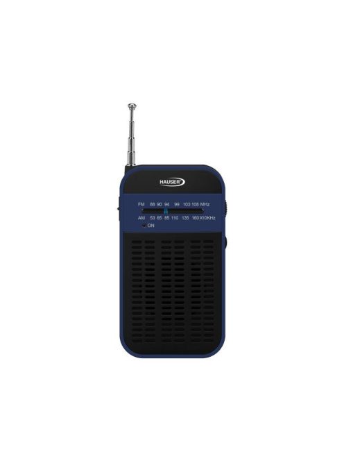 HAUSER TR-905 analóg AM/FM zsebrádió, RMS max. 0,5 W, kihúzható antenna, elemes tápellátás