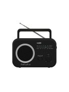 HAUSER TR-9205 AM/FM analóg táskarádió, max. 0,8 W RMS teljesítmény, elemes és hálózati tápellátás, fekete színű