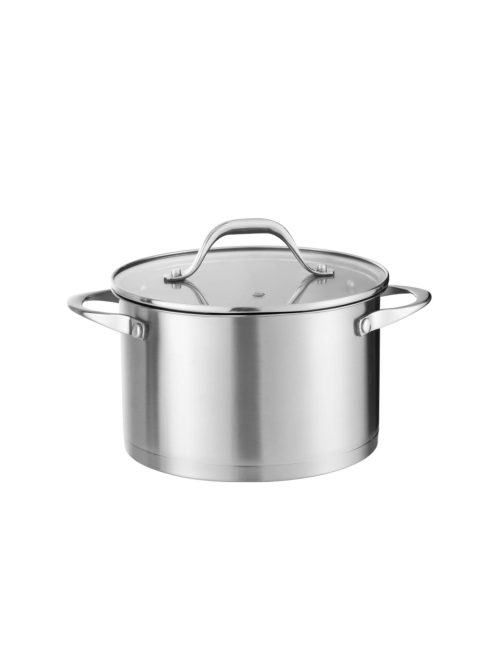 Zilan ZLN1368 rozsdamentes acél lábas fedővel, 24 cm, 5,5 literes, szegecselt fogantyúkkal