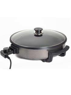   Zilan ZLN7870 elektromos serpenyő, 1500 W, alumínium serpenyő, tepadásmentes bevonat, 36 cm-es átmérő, üvegfedő, hőmérséklet szabályozó
