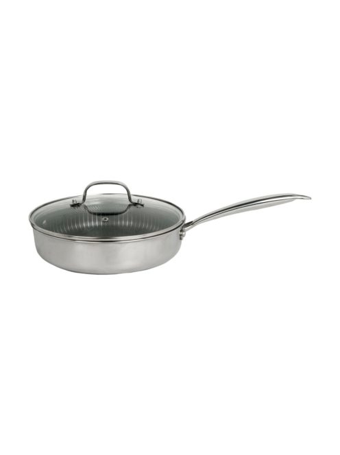Zilan ZLN9679 Hexachef serpenyő fedővel, 26 cm, 3,2 liter, 3 rétegű, hatszögletű hibrid tapadásmentes belső
