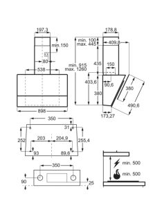   ELECTROLUX LFV439K Kürtős páraelszívó, 3 fokozat, Hob2Hood, 90 cm