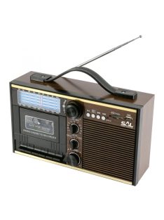  SAL RRT 11B retro kazettás rádió, multimédia lejátszó, kazettás magnó, beépített mikrofon, hangrögzítés, AUX, USB/MicroSD