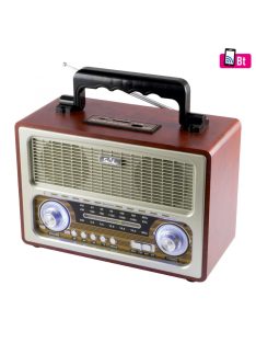   SAL RRT 3B retro táskarádió, multimédia lejátszó, BT, USB/MicroSD, AUX, Rádió, ~12 óra üzemidő