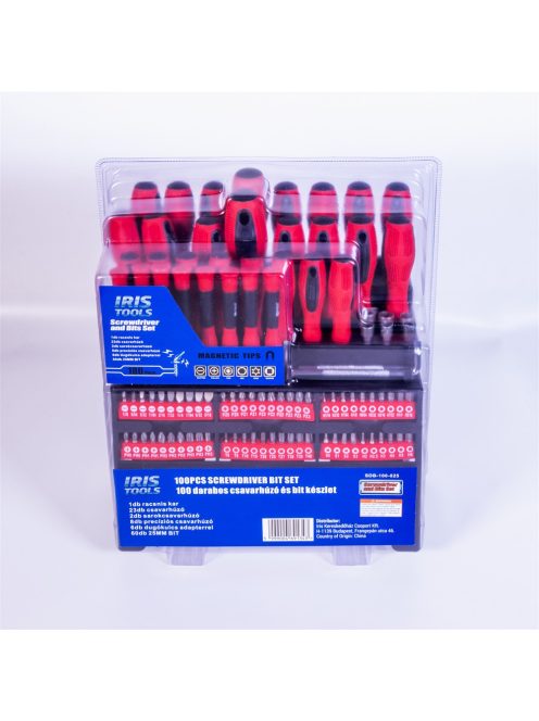 IRIS TOOLS SDB-100-025 100 darabos csavarhúzó és bit készlet