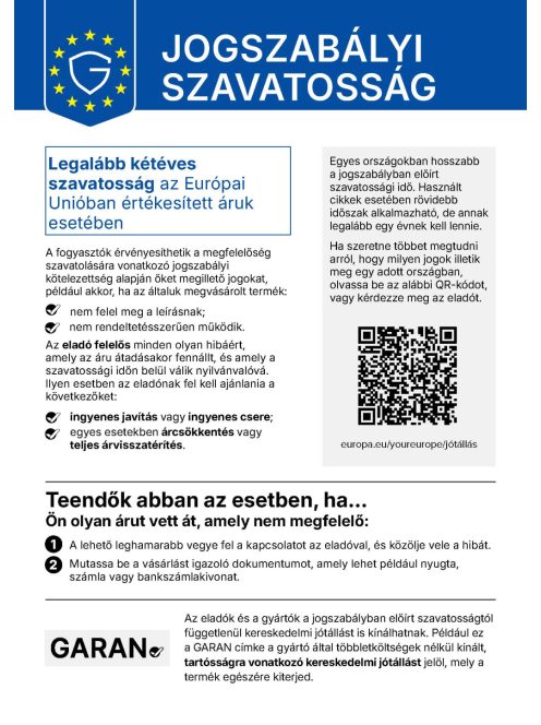 Az Ön jogszabályi szavatossági jogai
